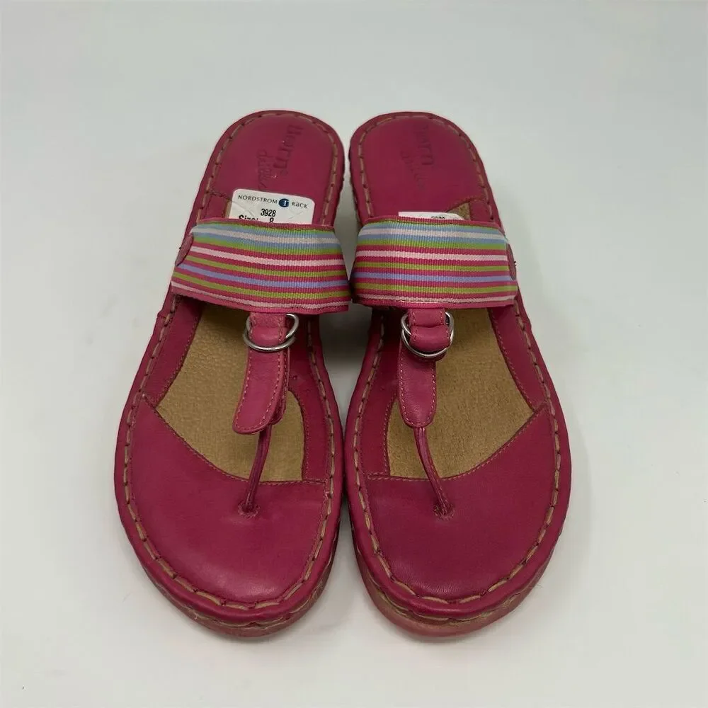 Born Women's Espadrille Wedge Slip On Thong Sandals Pink Size 8 Summer Casual - Picture 4 of 14